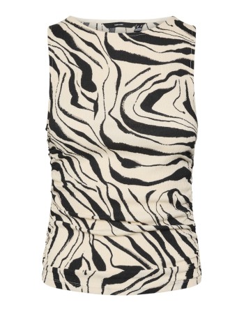 TOP SIN MANGAS DETALLE FRUNCIDO ESTAMPADO ANIMAL P 10322910 VMPOET SL ROUCHING TOP JRS GA BOO