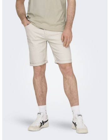 BERMUDA ELÁSTICA PLY SHORTS 22029296 ONSPLY ECRU 9296 AZG DNM SHORTS