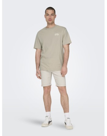 BERMUDA ELÁSTICA PLY SHORTS 22029296 ONSPLY ECRU 9296 AZG DNM SHORTS