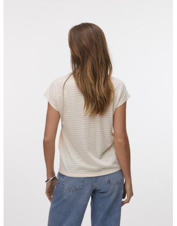 CAMISETA RAYA GLITTER C/BOTONES DELANTEROS 10325479 VMBALOLA C/S V-NECK TOP JRS BTQ