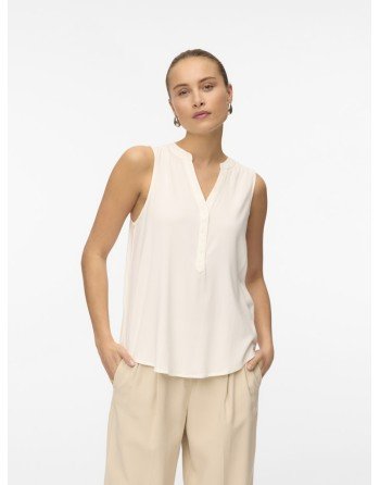 BLUSA S/M CON BOTONES DELANTEROS 10326002 VMBELLA SL V-NECK TOP WVN GA NOOS