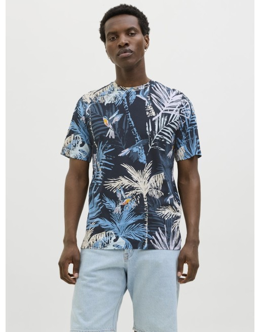 CAMISETA M/C ESTAMPADO TROPICAL 12269312 JJHAWAII AOP TEE SS CREW NECK