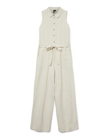 MONO PANTALÓN LARGO SIN MANGAS CUELLO CAMISERO 10324625 VMOLINE SL WIDE JUMPSUIT WVN
