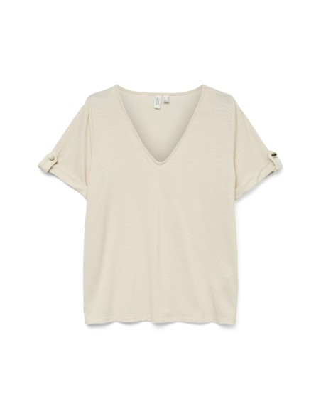 CAMISETA CUELLO V CON RAYA  GLITTER 10324115 