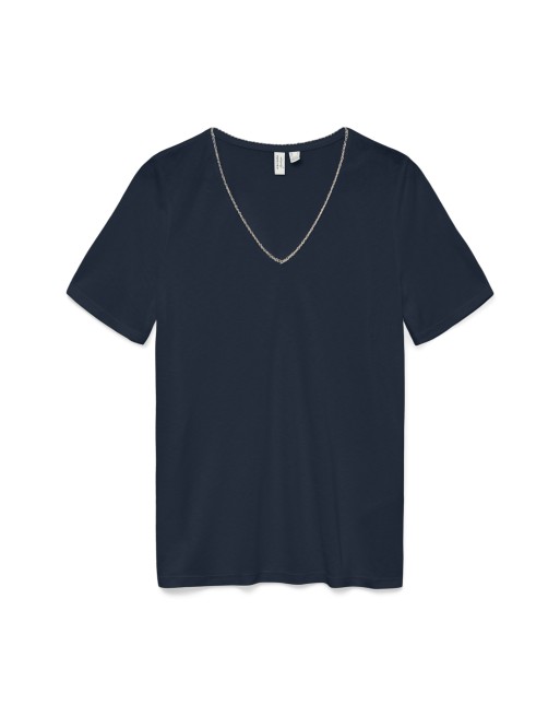 CAMISETA CUELLO V, DETALLE CADENA 10324389 
