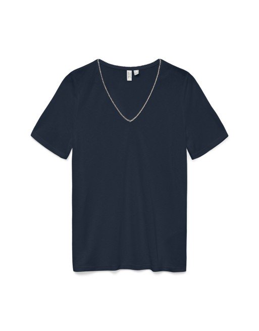 CAMISETA CUELLO V, DETALLE CADENA 10324389 
