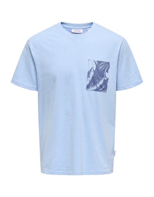 CAMISETA M/C BOLSILLO HOJAS 22025286 ONSPERRY LIFE REG LEAF SS POCKETTEE NOOS