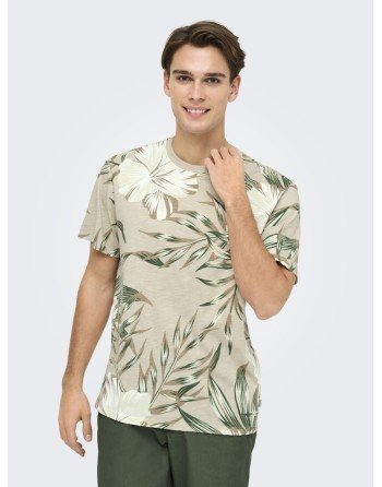 CAMISETA M/C ESTAMPADO FLORES 22022164 ONSKLOP REG SS FLORAL TEE NOOS