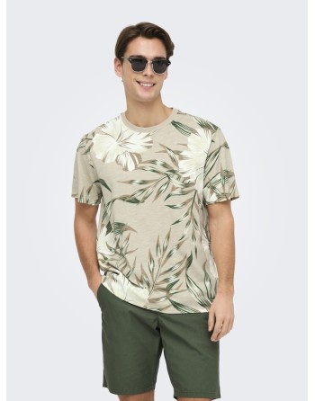 CAMISETA M/C ESTAMPADO FLORES 22022164 ONSKLOP REG SS FLORAL TEE NOOS