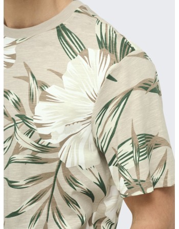 CAMISETA M/C ESTAMPADO FLORES 22022164 ONSKLOP REG SS FLORAL TEE NOOS