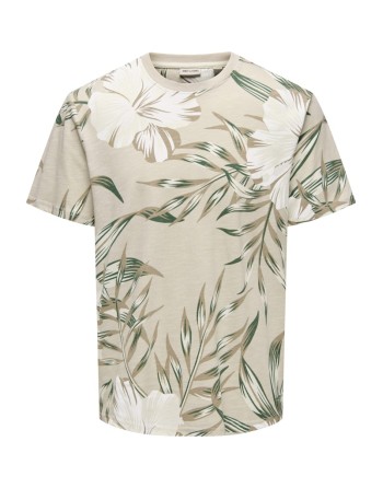 CAMISETA M/C ESTAMPADO FLORES 22022164 ONSKLOP REG SS FLORAL TEE NOOS