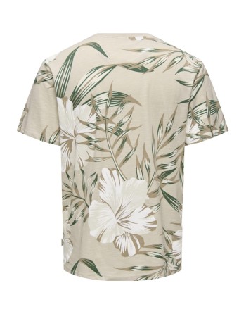 CAMISETA M/C ESTAMPADO FLORES 22022164 ONSKLOP REG SS FLORAL TEE NOOS