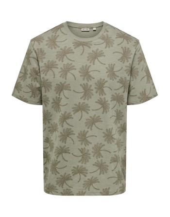 CAMISETA M/C FLOR 22034083 ONSMALDINI AOP REG. SS AOP TEE