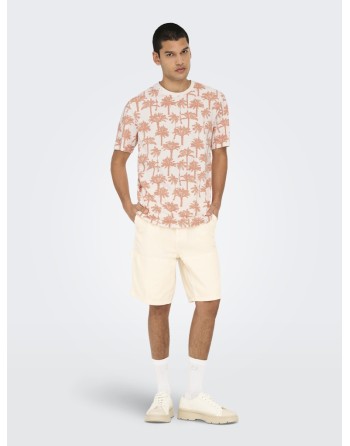 CAMISETA M/C PALMERAS 22028758 ONSKYLEN REG LINEN PALM AOP SS TEE