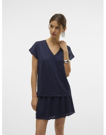 BLUSA M/C CALADA CUELLO V 10328120 VMTHAS SS V-NECK TOP JRS GA VO