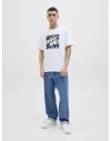 CAMISETA M/C LOGO JACK AND JONES FLORES 12269324 JJHAWAII SHAPE TEE SS CREW NECK LN