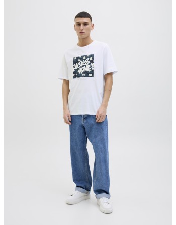 CAMISETA M/C LOGO JACK AND JONES FLORES 12269324 JJHAWAII SHAPE TEE SS CREW NECK LN