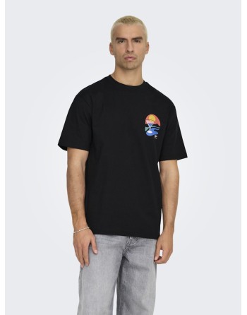 CAMISETA M/C MINI DIBUJO CÓCTEL 22033417 ONSPALM DAYS PRINT RLX SS TEE