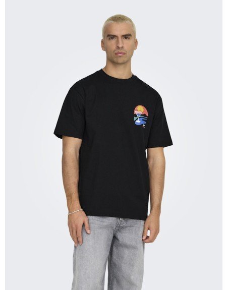 CAMISETA M/C MINI DIBUJO CÓCTEL 22033417 ONSPALM DAYS PRINT RLX SS TEE