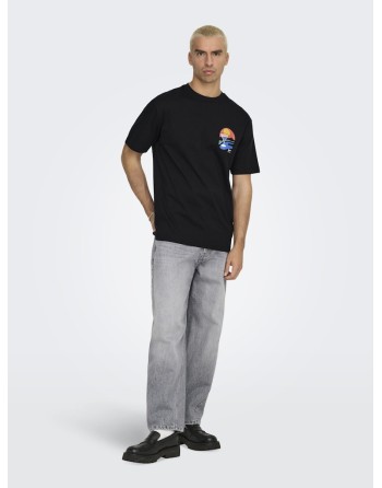 CAMISETA M/C MINI DIBUJO CÓCTEL 22033417 ONSPALM DAYS PRINT RLX SS TEE