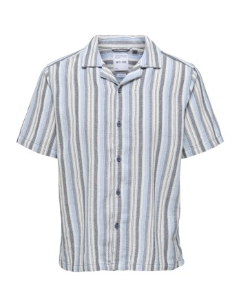 CAMISA M/C REGULAR PUNTO RAYAS CUELLO V 22025659 ONSTREV LIFE REG STRIPE SS SHIRT NOOS