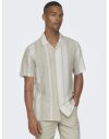 CAMISA M/C CORTE REGULAR LINO RAYA ANCHA 22026109 ONSCAIDEN LIFE STRIPE RES LINENBLENDNOOS