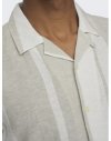 CAMISA M/C CORTE REGULAR LINO RAYA ANCHA 22026109 ONSCAIDEN LIFE STRIPE RES LINENBLENDNOOS