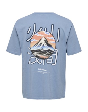 CAMISETA M/C ONLY AND SONS LETRAS JAPONESAS 22033553 ONSMOUNTAIN LOGO RLX SS TEE CS