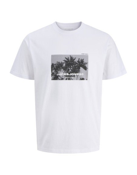 CAMISETA M/C JACK AND JONES PAISAJE PALMERAS 12286117 JCOVERSION TEE SS CREW NECK STYDSS25