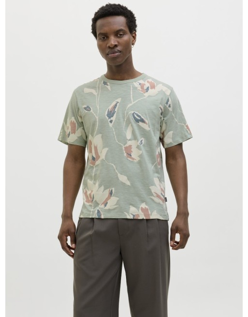 CAMISETA M/C FLORES ABSTRACTAS 12279351 JPRBLAPALERMO AOP SS TEE