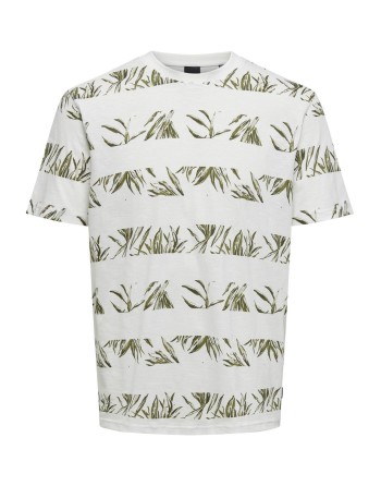 CAMISETA M/C RAYA ANCHA CON HOJAS 22028174 ONSNEWIASON LIFE REG AOP STRIPE SS TEE