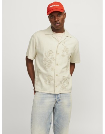 CAMISA M/C PUNTO FLORES BORDADAS 12253216 JJIANTHONY JJSHIRT S/S MF 447