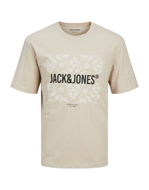 CAMISETA M/C JACK AND JONES ESTAMPADO BANDANA 12256786 JJPAISLEY TEE SS CREW NECK