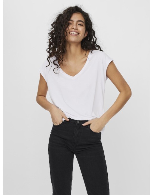 CAMISETA M/C BÁSICA CUELLO V 10247666 VMFILLI SS V-NECK TEE GA NOOS
