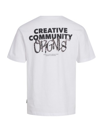 CAMISETA M/C ORGNLS JACK AND JONES 12262673 JORBUSHWICK BACKSCRIPT TEE SS CN LN