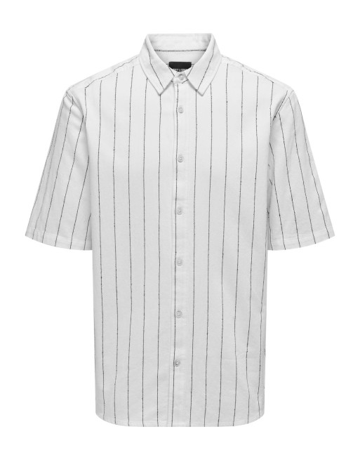 CAMISA M/C RAYA FINA 22028391 ONSDAN RLX BOUCLE STRIPE SS SHIRT