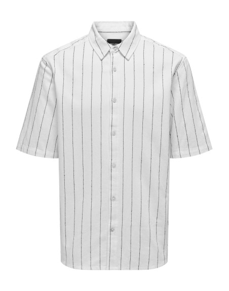 CAMISA M/C RAYA FINA 22028391 ONSDAN RLX BOUCLE STRIPE SS SHIRT
