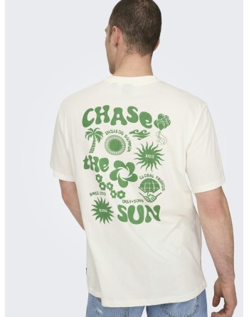 CAMISETA M/C CHASE THE SUN 22029465 ONSMACE LIFE RLX FUNNY SS TEE