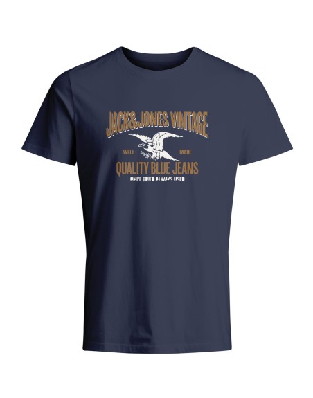 CAMISETA M/C JACK AND JONES VINTAGE QUALITY BLUE J 12265185 JPRBLUHUDSON SS TEE CREW NECK FST