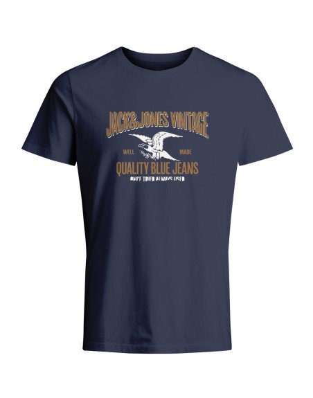 CAMISETA M/C JACK AND JONES VINTAGE QUALITY BLUE J 12265185 JPRBLUHUDSON SS TEE CREW NECK FST