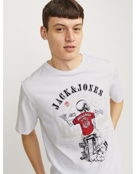 CAMISETA M/C JACK AND JONES CALAVERA FREEDOM OF SO 12256782 JJSKULL ROCK TEE SS CREW NECK