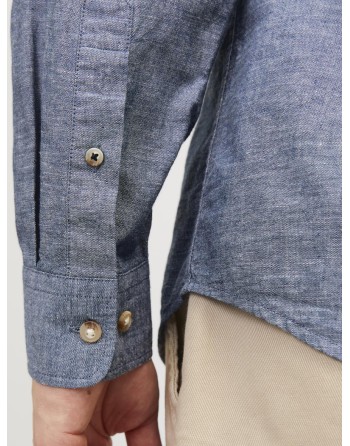 CAMISA M/L LINO CUELLO MAO 12248385 JJESUMMER BAND LINEN BLEND SHIRT LS SN