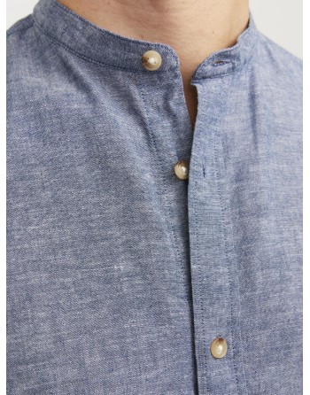 CAMISA M/L LINO CUELLO MAO 12248385 JJESUMMER BAND LINEN BLEND SHIRT LS SN