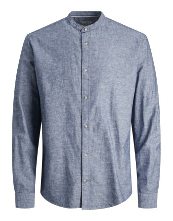 CAMISA M/L LINO CUELLO MAO 12248385 JJESUMMER BAND LINEN BLEND SHIRT LS SN