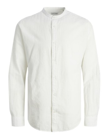 CAMISA M/L LINO CUELLO MAO 12248581 JJELINEN BLEND BAND SHIRT LS SN