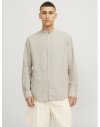 CAMISA M/L LINO CUELLO MAO 12248581 JJELINEN BLEND BAND SHIRT LS SN