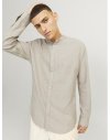 CAMISA M/L LINO CUELLO MAO 12248581 JJELINEN BLEND BAND SHIRT LS SN