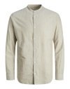 CAMISA M/L LINO CUELLO MAO 12248581 JJELINEN BLEND BAND SHIRT LS SN