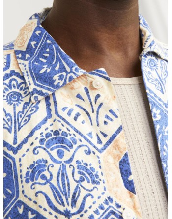 CAMISA M/C WIDE FIT ESTAMPADA 12255221 JORNOTO LINEN AOP SHIRT SS LN