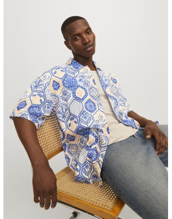 CAMISA M/C WIDE FIT ESTAMPADA 12255221 JORNOTO LINEN AOP SHIRT SS LN